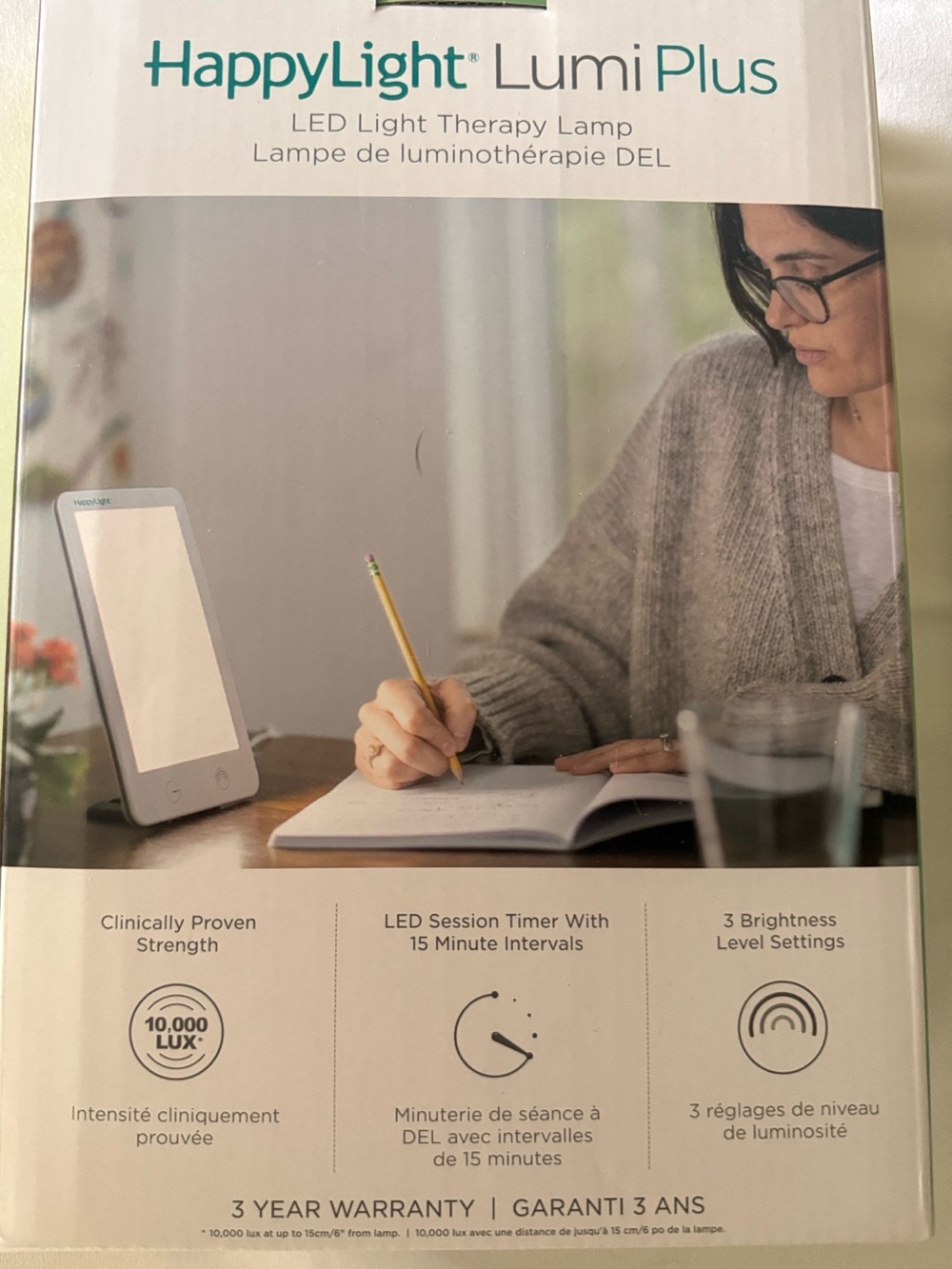 Verilux HappyLight Lumi Plus 10,000 Lux LED Light Therapy Lamp